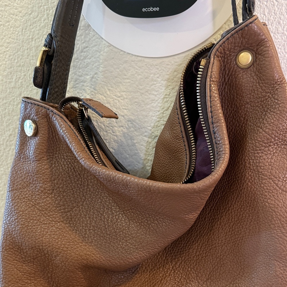 Classic Furla Brown pebbled Leather Hobo Bag - Picture 4 of 5